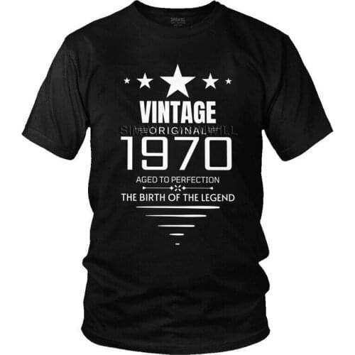 Male Vintage Made In 1970 T-Shirt Novelty Birthday Tshirt Short Sleeve Cool T Shirt Homme Cotton Tee Gift
