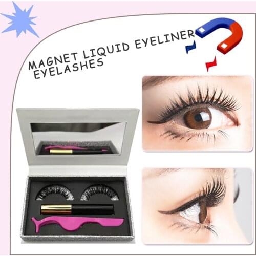 Reusable eyelash set plus tweezers waterproof eyeliner false eyelashes, high-grade eyeliner eyelashes without glue
