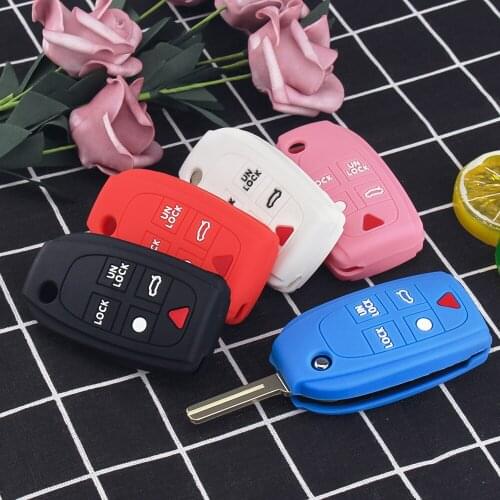 KEYYOU 10x 5 BT New Car Key Cover For Volvo XC90 S80 XC70 S60 V70 Silicone Remote Flip Folding Key Case Fob Cover Skin Holder