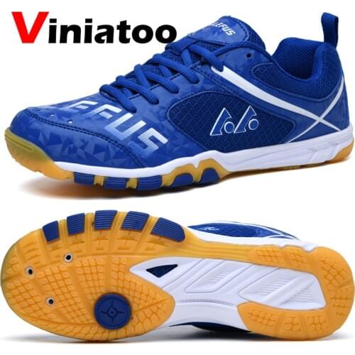 New Professional Badminton Shoes Men White Blue Light Weight Tennis Training Shoes Men Anti Slip Quality Volleyball Sneakers