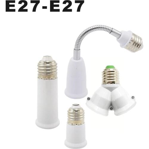E27 To E27 Lamp Base Extender 65mm 95mm 197mm Lamp Holder Converter E27-E27 Flame Retardant Lamp Socket Adapter For Light Bulb