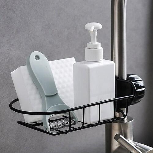 Kitchen Faucet Shelf Home Stainless Steel No Punching Rag Sponge Brush Drain Rack Sink Storage Shelf Multifunction Storage