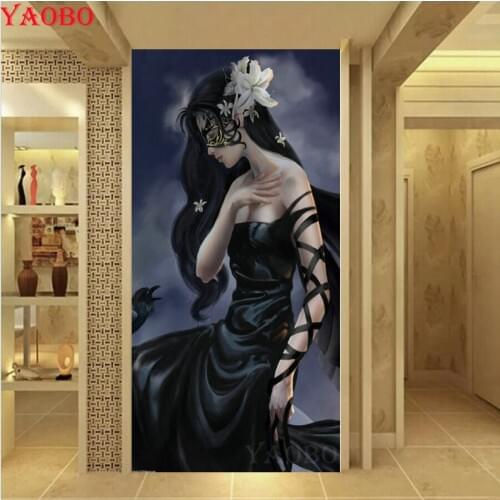 Full square round Diamond Embroidery mask beauty pattern DIY 5d Diamond Painting cross stitch Handmade Rhinestone painting