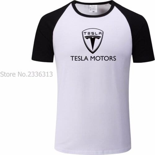 DIY cotton Short Sleeve Tesla Motors T-Shirt Casual summer raglan sleeve T shirt