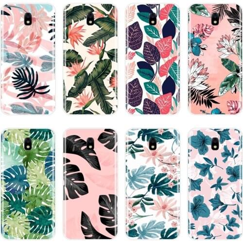 Leaves Flower Silicone Phone Case For Samsung J4 J6 J8 Plus Back Cover For Samsung Galaxy J2 J3 J5 J7 2016 2017 2018 Prime Case