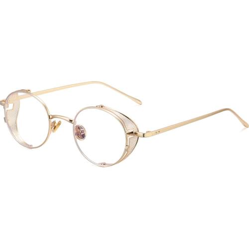 Round Sunglasses Women Metal Frame Classic Sun Glasses Transparent Black Lens Men Steampunk Eyeglasses Retro Shades Eyewear