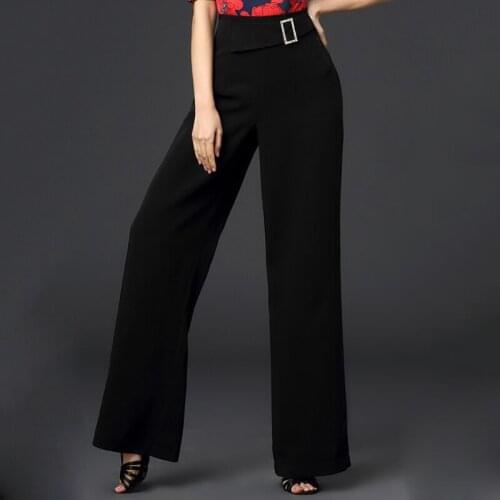 Standard Ballroom Dance Pants Women Modern Dance High Waist Wide Leg Pants Lady Flamenco Outfit Waltz Practice Wear DNV13241