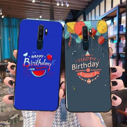 Stylish happy birthday present Black Soft Shell Phone Case Capa For Oppo A5 A9 2020 Reno2 z Renoace 3pro Realme5Pro
