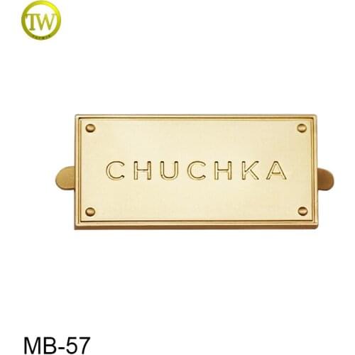 Custom misty gold bag logo tag label metal clothing logos metal labels
