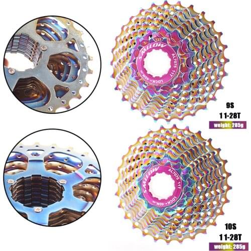 New 9/10 Speed Rainbow Ultralight Bicycle Freewheel 11-28T Road Bike Cassette Flywheel MTB Cycling Freewheel Upgrade Replacement