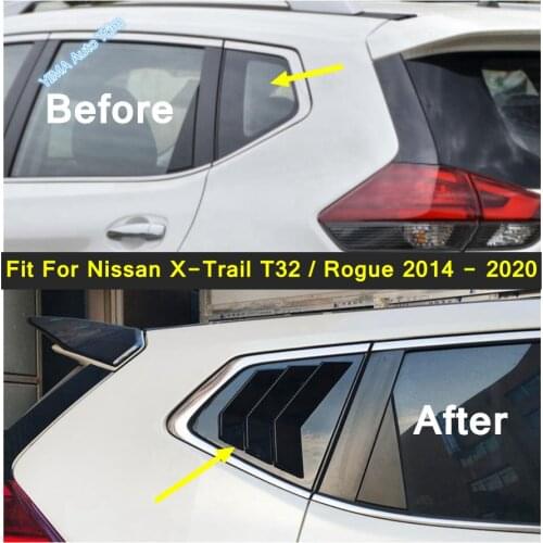 Rear Side Window Shutters Cover Trim Car Louver Scoop Accessories Exterior Refit Kit For Nissan X-Trail T32 / Rogue 2014 - 2020