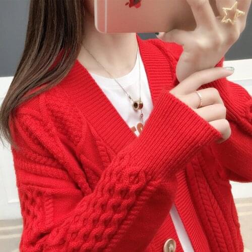 Pull femme nouveaute 2020 sweater women Solid Long Sleeve Button Pullover women sweater Cardigans Knit jersey mujer pull femme