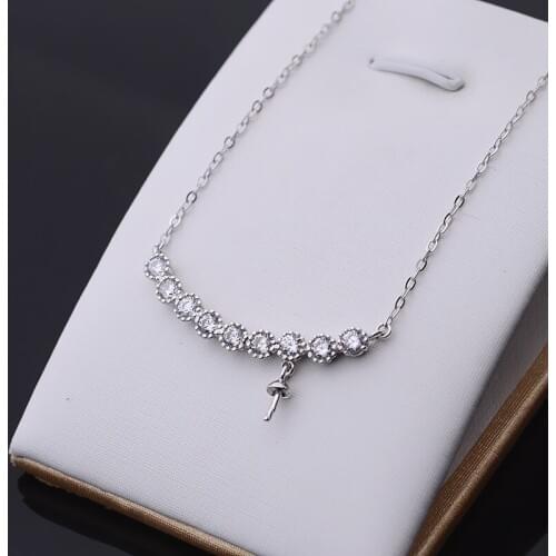 QIAOBEIGE DIY SILVER fashion pearl necklace 925 sterling silver jewelry wholesale for women suitable for rice or round pearl