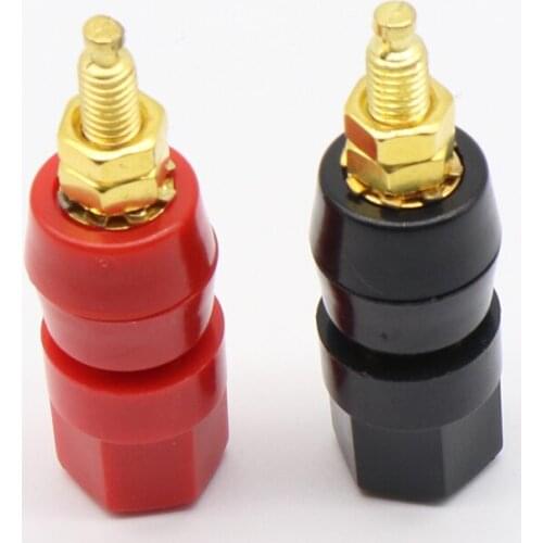 1pair(black+red) Terminals Red Black Connector Amplifier Terminal Binding Post Banana Speaker Plug Jack