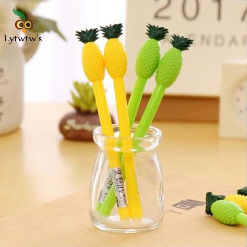 1 Piece Clearance Cute Kawaii Stationery Pineapple Erasable Office School Supply Gift Handles Creative Lovely Pretty Gel Pen
