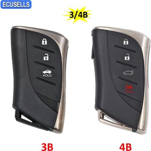 3/4 Button Smart Prox Remote Car Key Shell Case Housing for Lexus ES300h ES350 ES200 ES260 LS350 LS500h with Insert Small Key