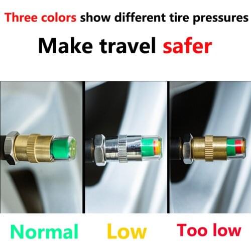 4PCS Car Tire Pressure Sensors Auto Valve Caps Pressure Monitor Alert Indicator Wheel Tyre Stem Air Caps Airtight Diagnostic