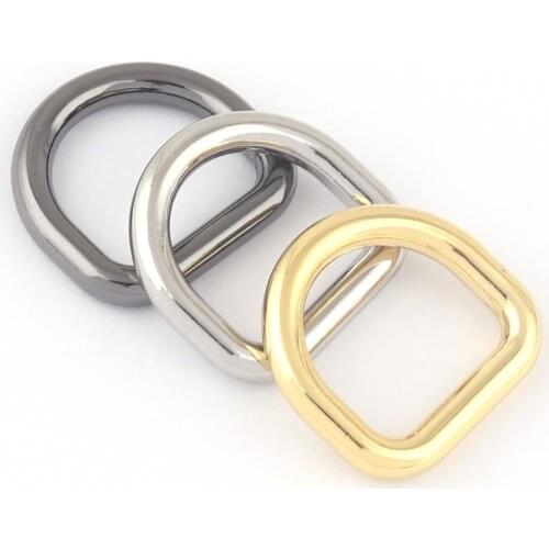 17mm Gold D Ring Slide Adjustable Loop,Metal Belt Strap Buckles Bag Clasp Purse Handbag Hardware Leather Finding Webbing 6Pcs