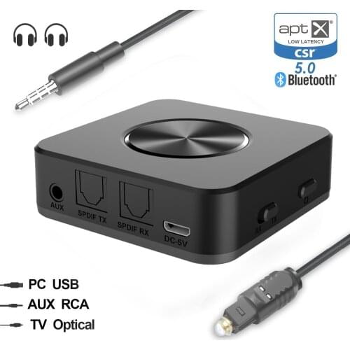 Bluetooth 5.0 CSR8675 Aptx HD Low Latency RCA SPDIF Optical Toslink Aux Transmitter Receiver Wireless Audio Music TV Adapter