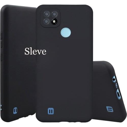 Case for Realme C21 Black Soft TPU Matte Lens Protection Cover for Realme C21 Couqe Fundas