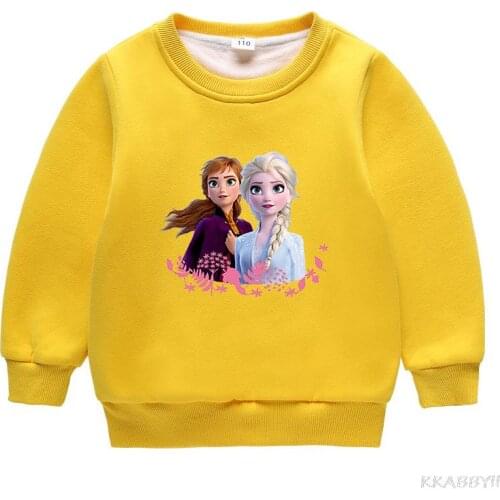 Disney Frozen Cartoon Print Baby Girls Hooded Sweatshirts Childrens Clothes Girls Boys Pullovers Outwear