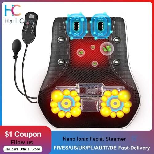 Electric Shiatsu Head Pillow Neck Cervical Shoulder Waist Body Massager Car Back Pillow with Heating Vibrating Massage Device