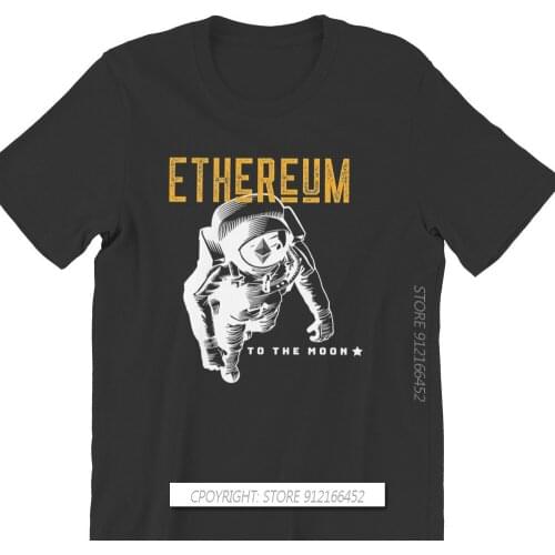 Ethereum Moon Man TShirt For Male Bitcoin Cryptocurrency Miners Meme Clothes Style T Shirt Soft Print Loose