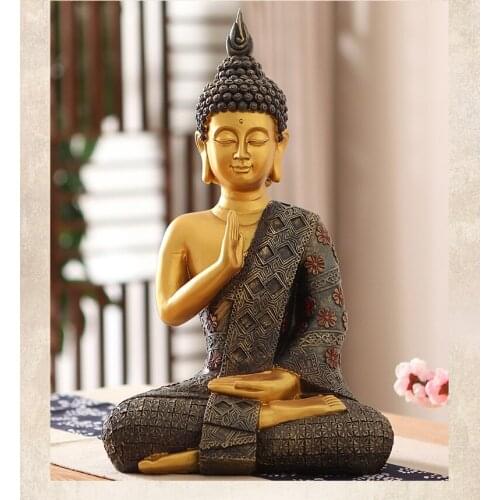 Good Buddhist supplies # home family Bless Safe good luck Buddha -Southeast Asia Sitting Buddha art statue 38cm