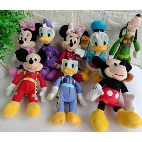 Disney Classic Cartoon Mickey Minnie Mouse Donald Duck Goofy Plush Toy Soft Stuffed Doll Limited Edition Kids Gift 25cm