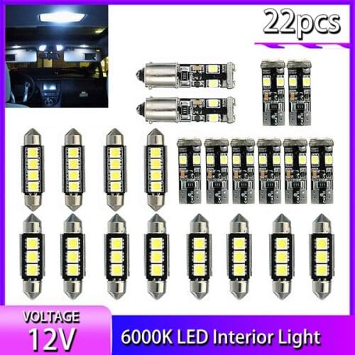 New Arrival 22pcs LED Interior Light Upgrade Kit XENON White 6000K Car Reading Dome Tail Number Plate Light For BMW E46 3 Series