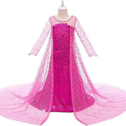 Halloween Girls Elsa Dress Kids Cosplay Costume Children Fancy Disguise Birthday Party Princess Dresses Stage Clothes