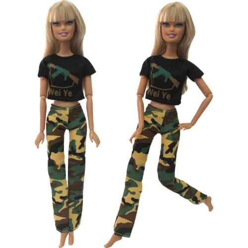 NK One Pcs Doll Aristocratic Casual Camouflage Suit Autumn Clothes Top Fashion Suit For Barbie Doll Accessories Toys 135B 5X