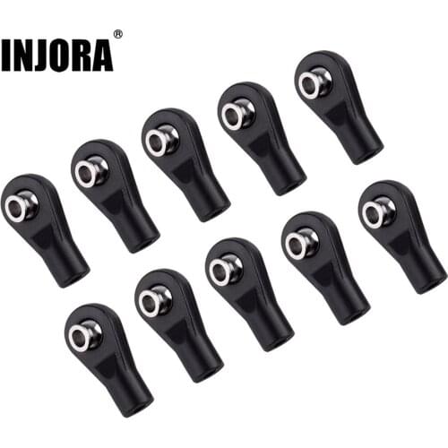 INJORA RC Car 10Pcs Plastic M3 Straight Rod Ends Width Balls for 1/10 RC Crawler Axial SCX10 D90