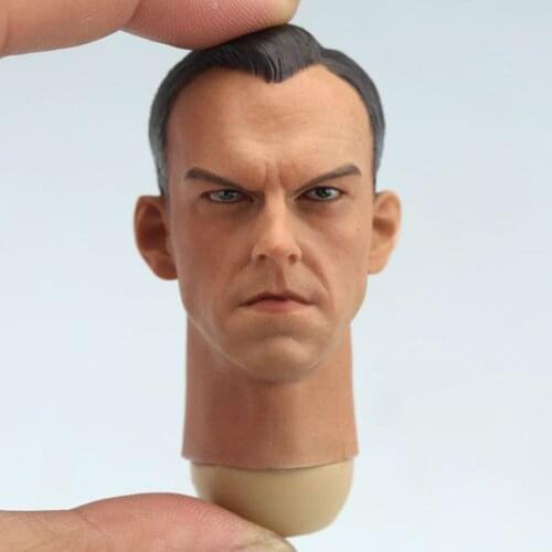 1/6 Scale Hugo Weng Head Sculpt Red Skull Male Soldier Head Carving Model Toy for 12in Action Figure Toy
