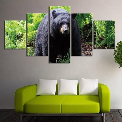 Wall Art Modular Canvas HD Prints Posters Home Decor Pictures 5 Piece Bear Art Paintings Framework