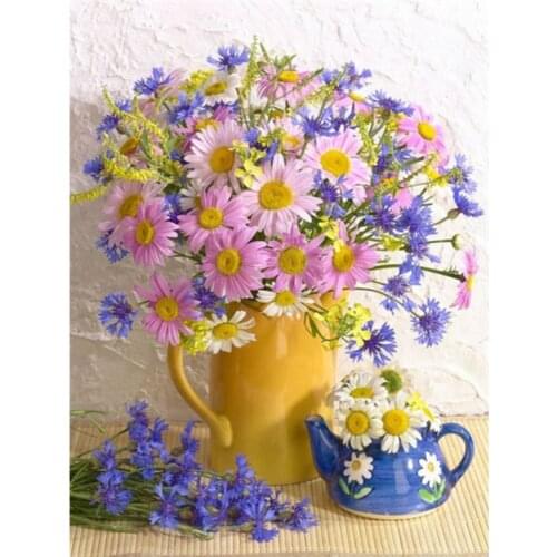 Flower Rose DIY Cross Stitch 11CT Embroidery Kits Craft Needlework Set Printed Canvas Cotton Thread Home Decoration Hot Sell For