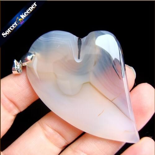Real Natural Dendritic Moss Agates Polished Heart Crystal Slice Brazil Healing Reiki Stone Mineral Pendant Necklace RS677