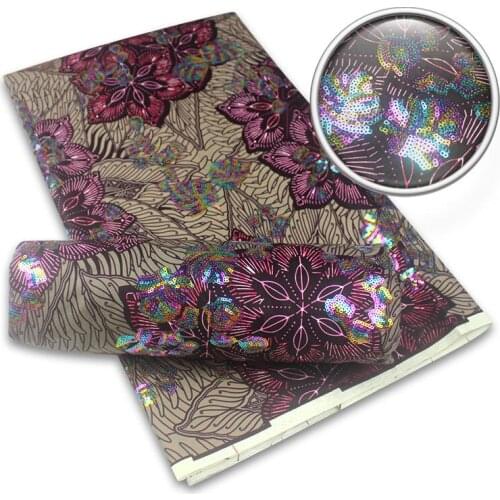 Nigerian Ankara African Real Wax Prints Fabric High Quality With sequins Embroidery Lace For Dress 1-13