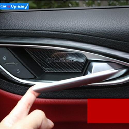 2017 NEW 4Pcs/set Car-styling carbon fiber Interior Door Bowl Cover Trim For Alfa Romeo Giulia Stelvio car Accessories