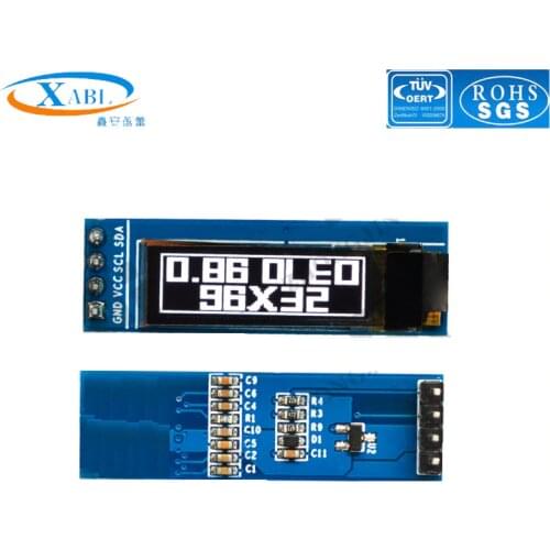 XABL 0.86 Inch OLED Module Resolution 96*32P OLED Display Module SSD1316 4Pin IIC PM material Factory Outlet Custom Size