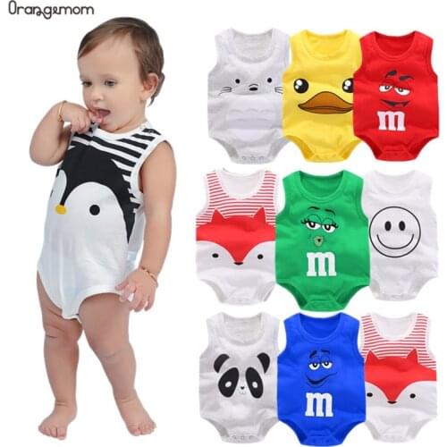 Orangemom summer 2021 baby bodysuit cute Penguin style one pieces jumpsuit cheap baby boy clothes newborn Vest Clothes Baby Boy