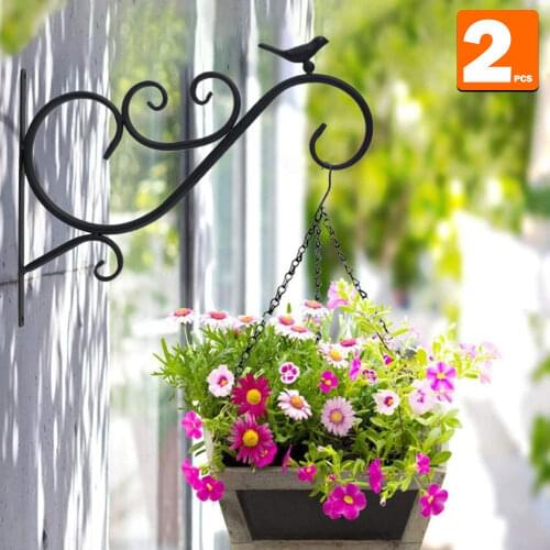 Stand for Flowers Hanging Basket Brackets Plant Brackets Hook Metal Outdoor Garden Decoration Wall-Mounted Basket Bracket Hooks