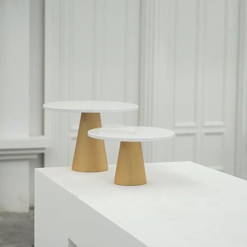 SWEETGO Cake stand champagne wood base ornament Storage plate wedding cake tools for fondant cupcake Home