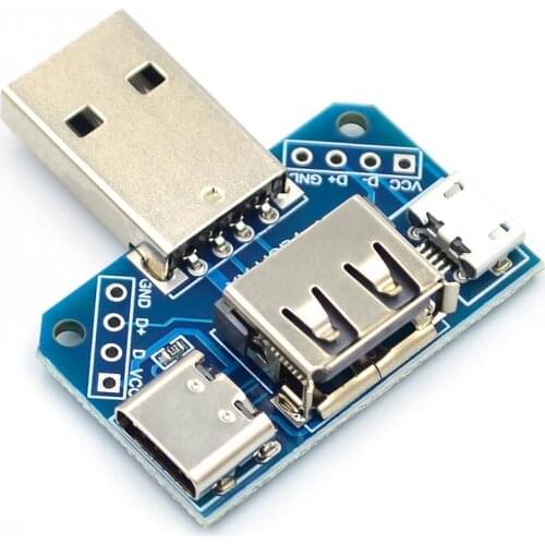 USB Head Switchboard Male Connector to Type-c Micro USB Female 2.54-4P transfer test board USB adapter plate XY-USB4