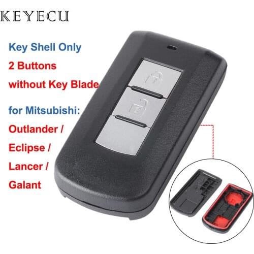Keyecu Smart Remote Key Shell Case Cover 2 Buttons for Mitsubishi Outlander Lancer Eclipse Galant - without Key Blade
