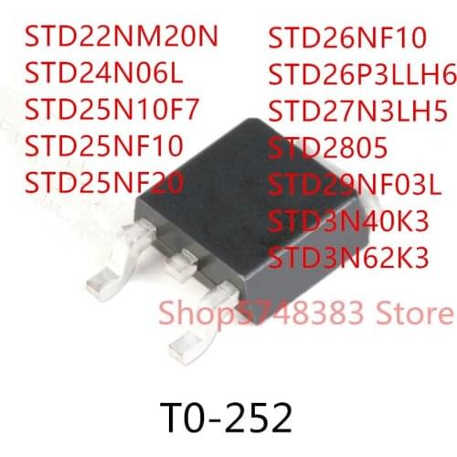 STD22NM20N STD24N06L STD25N10F7 STD25NF10 STD25NF20 STD26NF10 STD26P3LLH6 STD27N3LH5 STD2805 STD29NF03L STD3N40K3 STD3N62K3