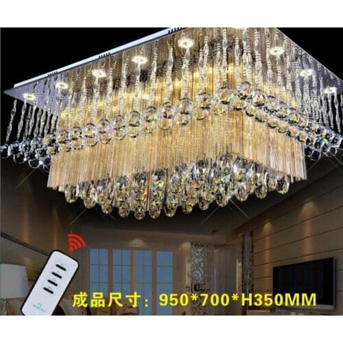 Led ceiling crystal lamp rectangular lamps living room crystal luxury bedroom lamp LED lighting fixture led ceiling lighting