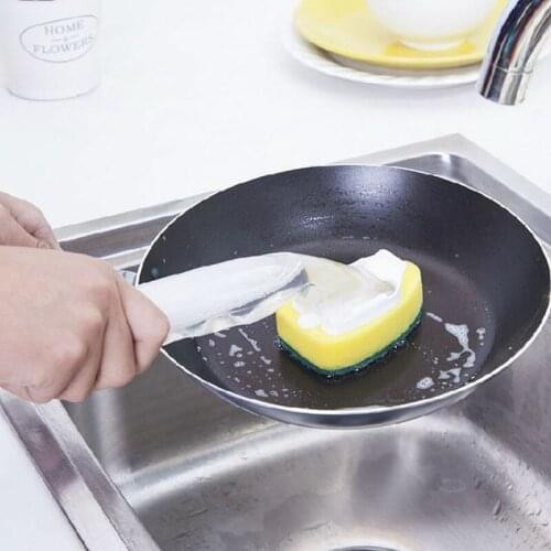 Creative Automatic Liquid Sponge Long Handle Decontamination Dishwashing Cleaning Brush Kitchen Supplies