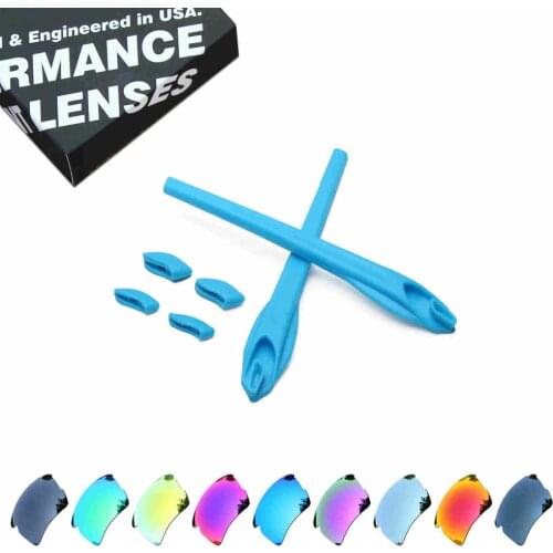 ToughAsNails Polarized Replacement Lenses & Sky Blue Rubber Kit for Oakley Flak 2.0 XL Sunglasses