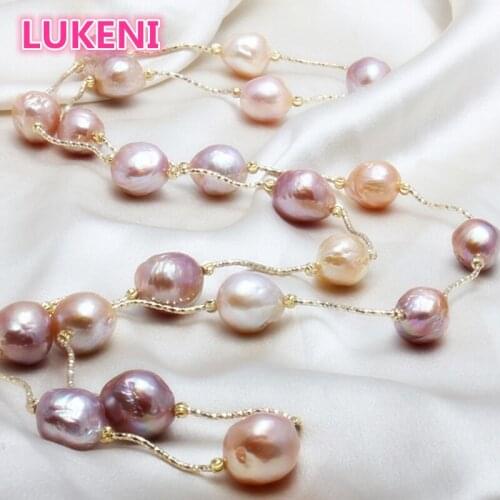 Luxury Brand name Really natural Metallic luster Big pearl 11-13mm Baroque Irregular Pearl Necklace for women Free shipping 001